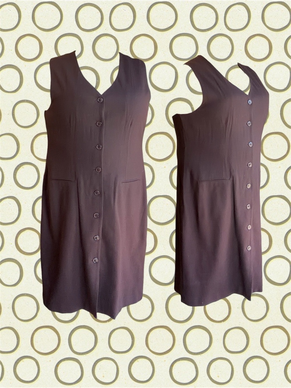 Alfred Dunner Women’s 20 Brown Wool Sleeveless Jumper Dress VINTAGE Made in USA